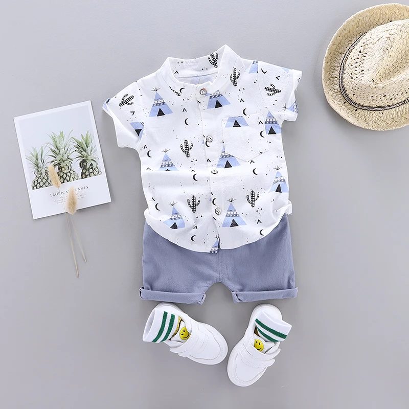 Baby-Clothes-Cool-Pyramid-Summer-Short-sleeved-Shirt-Set-2