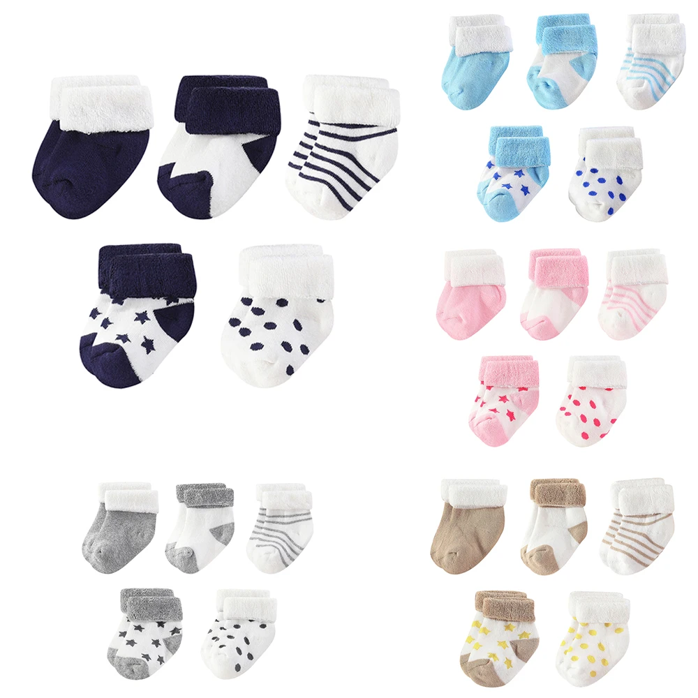 Kiddiezoom-5-Pairs-Set-Four-Seasons-0-12Months-Fashion-Newborn-Baby-Boy-Girl-Socks-100-Cotton