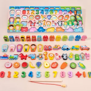 QWZ-Kids-Montessori-Educational-Wooden-Math-Toys-Children-Busy-Board-Count-Shape-Colors-Match-Fishing-Puzzle-1