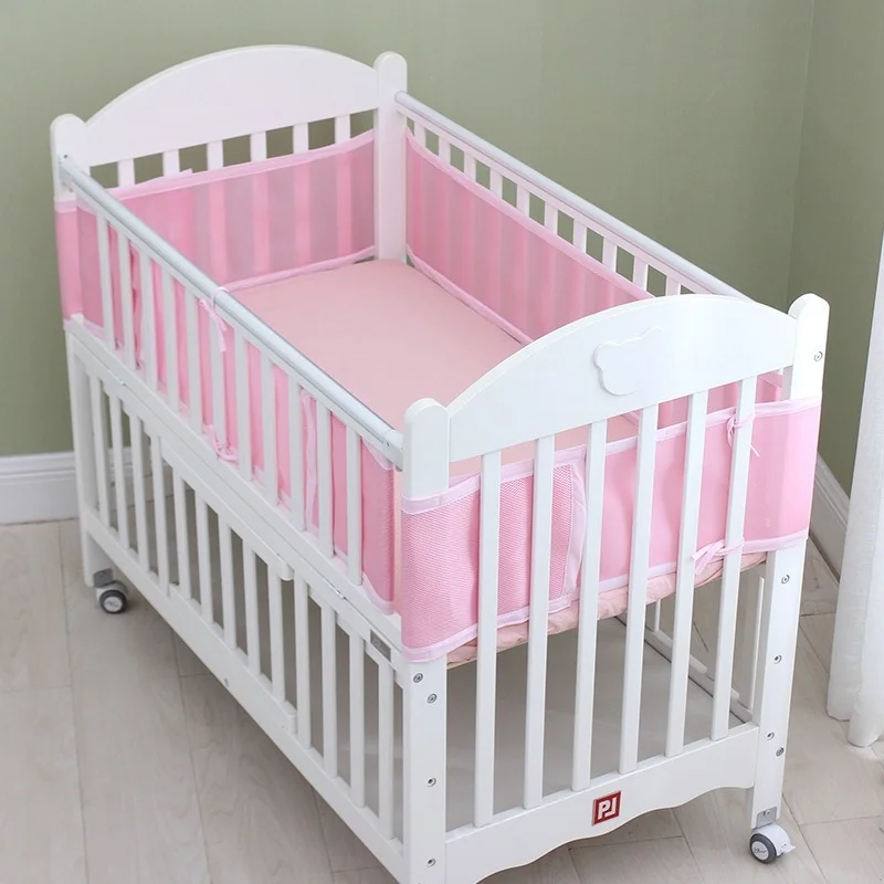 Solid-Color-Universal-Bed-Fence-for-Toddler-All-Seasons-Summer-Mesh-Breathable-Cot-Bumper-Newborn-Colors