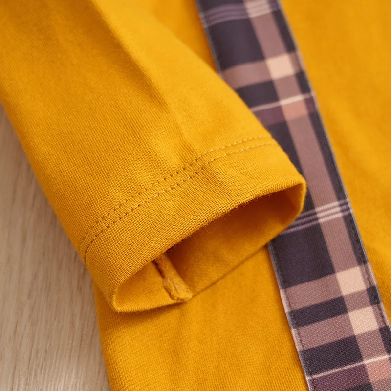 Solid-color-jacket-Plaid-printed-pants-long-sleeve-cotton-fashion-set-0-18-months-Newborn-Baby-3